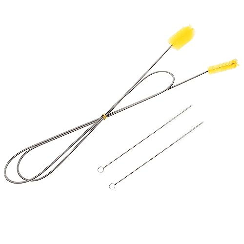 Didiseaon 1Set Flexible Double End Hose Cleaning Brush Elastic Design for Fish Tank Hard to Reach Areas High Density Yarn Spring Rotatable Practical