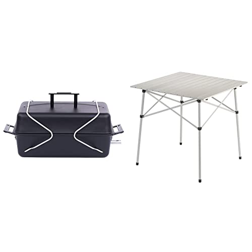 Char- Broil Standard Portable Liquid Propane Gas Grill & Coleman Outdoor Folding Table | Ultra Compact Aluminum Camping Table, White #TOP30