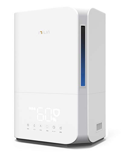 加湿器 卓上 除菌加湿器 大容量 MILIN 電解水除菌 超音波加湿器 アロマ加湿器 カスタム除菌モード搭載 恒湿機能 28dB極静音 LEDデジタルパネル タイマー付き 上から給水 最大40畳対応 4L ホワイト