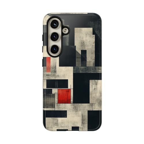 Coque Samsung S24 résistante motif abstrait rouge pour votre quotidien