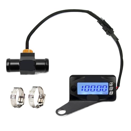 ミニ4 in 1 LEDデジタルディスプレイメーターバイク - RPM、水温、電圧、時間タコメーター(RPM-Mini-4-16MM-L)