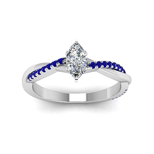 Image of 55Carat Choose Your Gemstone Dainty Infinity Twist Diamond CZ Ring Sterling Silver Marquise Shape Engagement Rings Everyday Jewelry Wedding Jewelry Handmade Gifts for Wife US Size 4 to 12