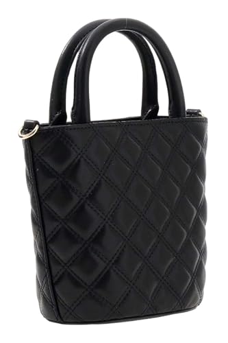 Sac à épaule GUESS Giully II Mini Tote noir et beige chic - 3