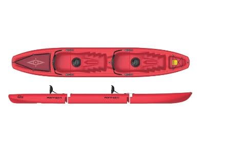 Kayak de Point 65 Long wave Tandem Kayak de Pesca para 2 Personas Desmontable Kayak rigido de Paseo Rio, mar o Lago 2 plazas