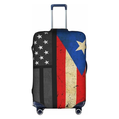 Travel Luggage Cover Vintage Puerto Rico And America Flag Fashion Washable Baggage Suitcase Protector Fit For Luggage Small