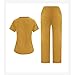 Scrub Sets Classic Nursing Plus Size Stretch Uniform Suit V Neck Top & Jogger Pants Short Sleeve Nurse Scrubs for Women Set Uniforme De Enfermera Mujer Yellow