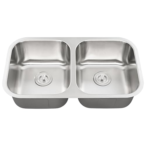 Kitchen Sink 31-1/4x18 Double Bowl 304 Stainless Steel