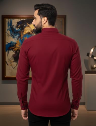 Image of Bellstone Men's Solid Cotton Shirt | Casual | Plain | Full Sleeve | Summer-Regular Fit| Men Stylish Shirt | Everyday Formal Wear |Soft Breathable Fabric | Everyday Smart Casual Wear