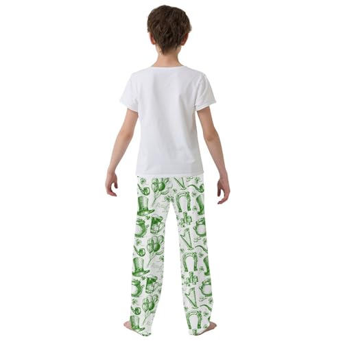 ZZXXB Happy St Patrick's Day Beer Balloon Boys Long Pants Soft Trousers Elastic Waist Kids Lounge Bottoms with Pockets S-XL3