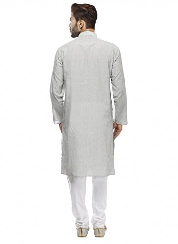 Pijama Kurta de lino gris para hombre talla 38 conjunto ropa tradicional Royal Kurta 2