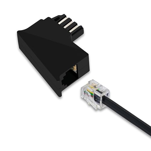 BIGtec TAE RJ11 Adapter TAE-F Stecker auf RJ11 Buchse 6P4C Kabeladapter Modularadapter Telefon -Kabel Telefondose Router