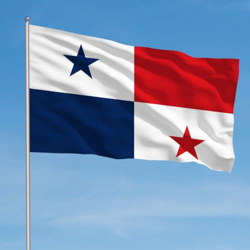 Image of AhfuLife Panama Flag 3x5 Ft, Large Panamanian Flags for Outside - Double Side with Brass Eyelets for Olympic Party Decorations, Soccer Party Decoration Bar Garden Street Decoration Indoor Outdoor