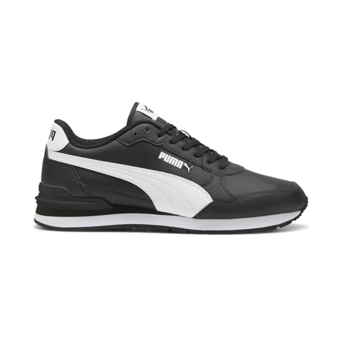 PUMA Mens St Runner V4 Leather Lace Up Sneakers Shoes Casual - Black