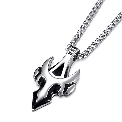 Moo&Lee Mens Stainless Steel Spear Pendant Necklace Arrow Tauren Pendant With 24 Inches Link Chain #TOP3