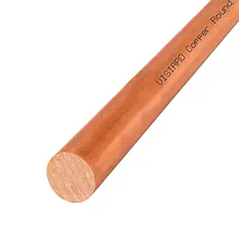 Visiaro Hard Copper Round Bar Rod, 1ft, Outer Dia 10 mm, Pack of 2