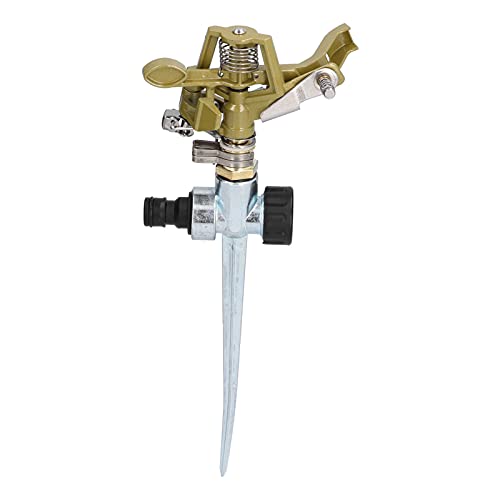 Aspersor automático de rotación de 360°, Herramienta de riego de jardín, aspersor de riego Duradero de aleación de Zinc con Distancia de pulverización Ajustable, Cobertura (Modelo de Boquilla