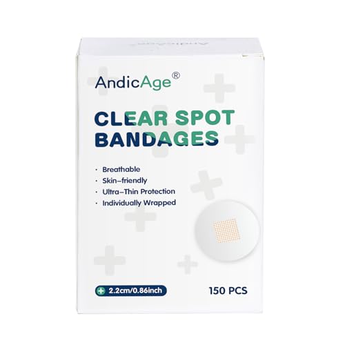 150pcs Clear Round Spot Bandages PE Waterproof Circle Adhesive Bandages, 1 Box (New pacakge)