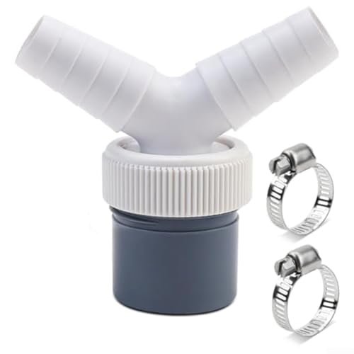 Snowchecking Adaptador de desagüe, doble conector de tubería de desagüe para lavadora y lavavajillas en forma de Y con entrada Ø 18-24 mm y salida para tubería Ø 40 mm (doble conexión Y)