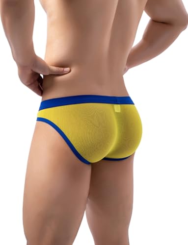 FEOYA Men's Bikini Underwear See Through Mesh Panties Low Rise Briefs Breathable Bulge Pouch Briefs Underpants2