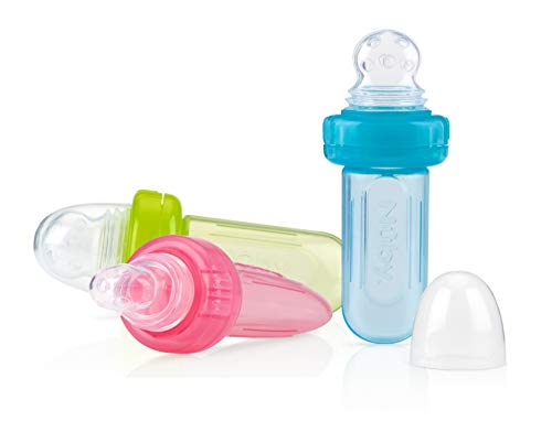 Image of Nuby EZ Squee-Z Silicone Self Feeding Baby Food Dispenser (Varied, 2 Count (Pack of 1))
