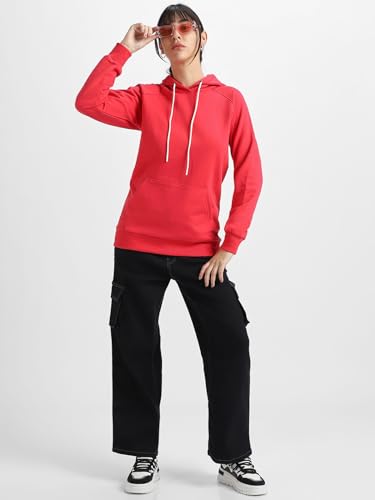 Image of JUNEBERRY Cotton Fleece Regular Fit Solid Sweatshirt Winter Wear Jumper Full Sleeve Hoodie for Women (Sizes- S to 3XL)