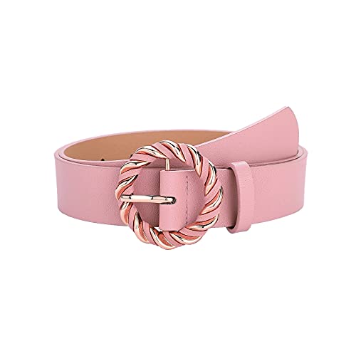 Porbbow Ceinture de taille pour femmes boucle torsadée ceinture en pu costume assorti Cover