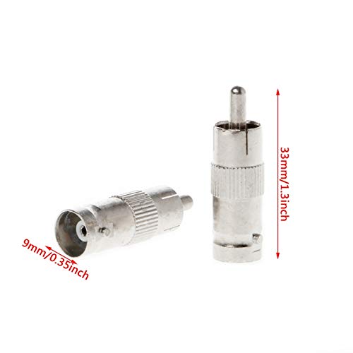 10 Adattatori BNC Maschio A RCA Femmina | Connettori Coassiali Per CCTV, Telecamere E DVR