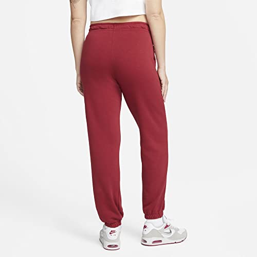 Nike Women's Sportswear Essential Fleece Sweatpants, Pomegranite/Black, L Regular US - Image 3