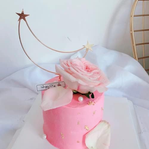 Miniatura 6 de Decoración de pastel de metal para decoración de pastel de estrella y luna para baby shower, fiesta de cumpleaños de niños y niñas, oro de boda