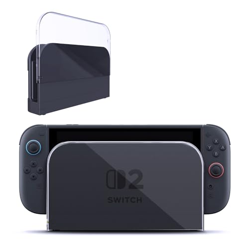 Custom Faceplate Cover for Nintendo Switch 2 Charging Dock, Anti-Scratch Switch 2 Dock Cover Clear Hard PC Replacement Shell for Switch 2 Charging Docking Station, Transparent