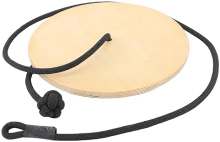 Wooden Disc Rope Swing Tree Swing Climbing Round Disc Adjustable Birch Wood 11.8in Seat Metal Buckle for Indoor Outdoor Balance Training Family Use