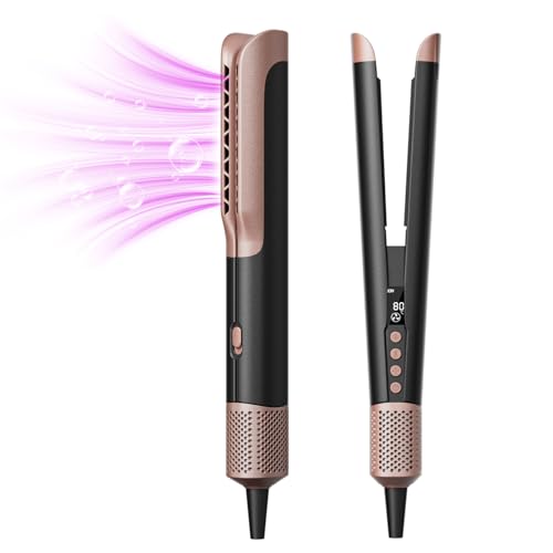 Air Hair Straightener Ionic Hair Dryer Straightner and Airstyler All in One Professional No Heat Plate Blow Dryer Less Breakage More Shine and Colour Protection 25-160 for Medium & Long Hair