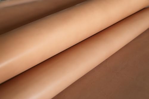 Cuir de vache tanné végétal abricot 2 mm pour réparer et fabriquer sans déformation