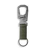 Ahiller Carabiner Clip Double-Lock Design,3”Keyring Zinc Alloy Car Keychain Camping Cycling Backpack Accessories (Army green-1p)