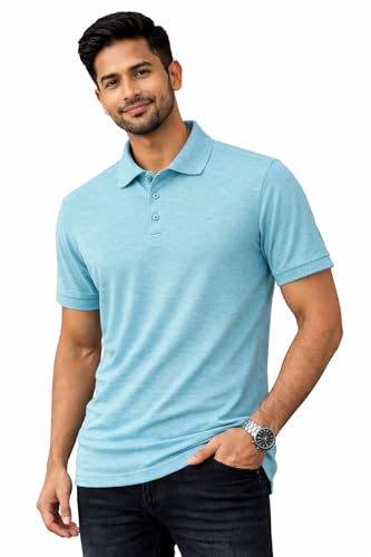 Image of Men's Polo T-Shirt | Breathable, Moisture-Wicking, Soft & Lightweight | Regular Fit Casual & Travel Wear