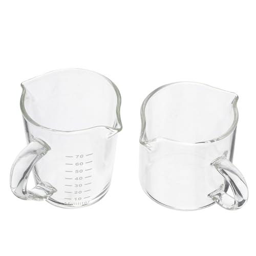 SOIMISS 2 piezas Jarras de Vidrio para Leche y Salsa con Doble Recipientes Transparentes para Café y Antideslizantes y Resistentes Perfectos para Cocina Moderna