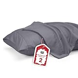 Pillow Covers by Utopia Bedding - Queen Size 2-Pack – Soft Brushed Microfiber – Perfect for Hospitals, Hotels, Guest Rooms – Oeko-TEX Certified, 20x30 Inches (Grey)