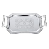 Angoily Bandeja para Servir de Acero Inoxidable con Asas Resistente y Elegante para Comida Aperitivos y Organización Hogar Oficina y Picnic Estilo Europeo