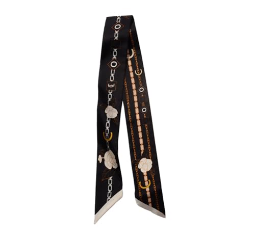 Foulard 100% soie de mûrier pour femme écharpe soie luxe Camélia noir