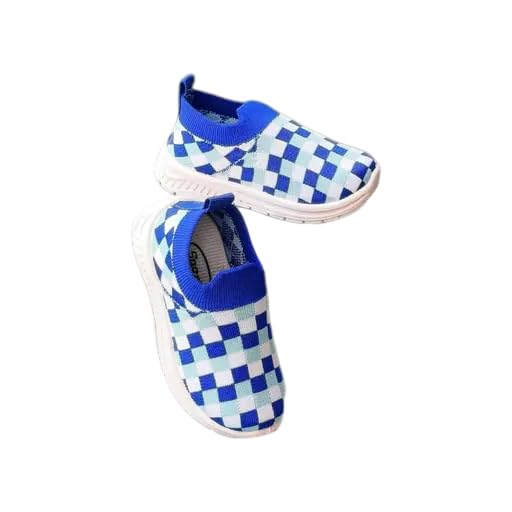 Girls Comfortable Colorblock Blue Slip-On Mesh Shoes for Daily Use 2
