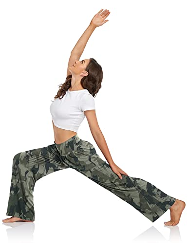 Ueu Women's Camouflage High Waist Yoga Pants Plus Size 2Xl Casual Loose Fit Comfy Lounge Pjs Pajamas Pant With Pockets(Camouflage, Xxl) #TOP22
