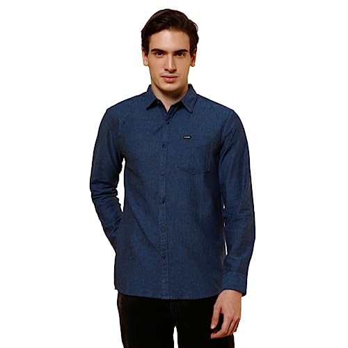 Image of Wrangler Men's Solid Blue Shirt