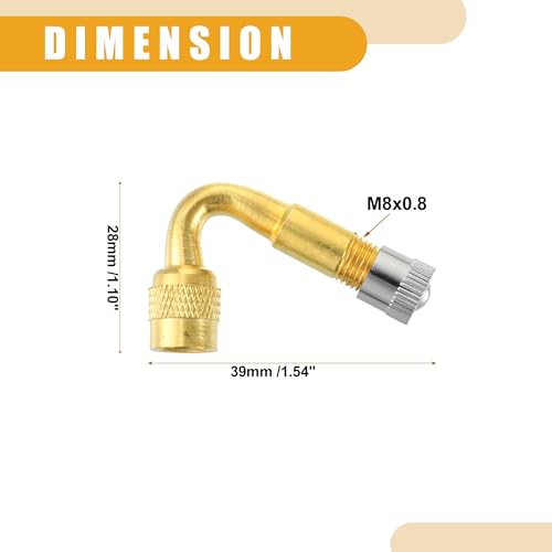 Image of 1 Set 45-Degree Universal Tire Valve Stem Extenders Extension Adapter - Cars RV Bicycles Motorcycles Trailers Tubeless Tire Valve - Copper Gold Tone