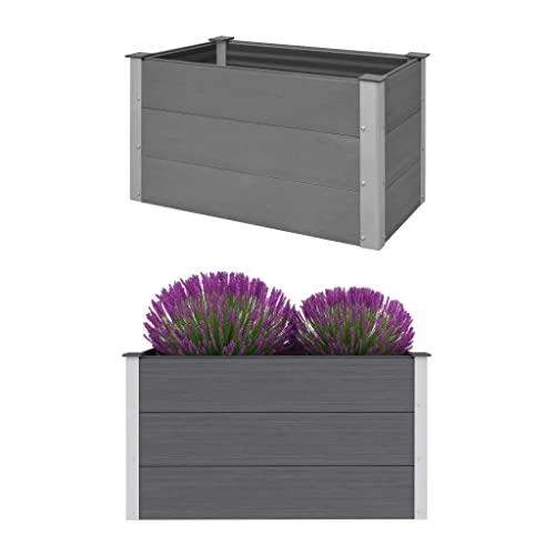 Preisvergleich Produktbild vidaXL Hochbeet WPC 100x50x54cm Grau Pflanzkübel Pflanzkasten Blumenkasten