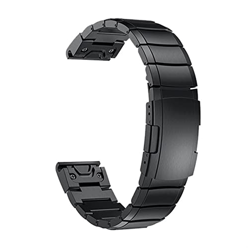 DAVNO Correa de reloj para Garmin Fenix 7 7X 7S 6 6X Pro 5 5XPlus 3HR reloj de acero inoxidable de liberación rápida Easyfit 26 20 22 mm (color: negro, tamaño: 22 mm Fenix 7-EPIX)