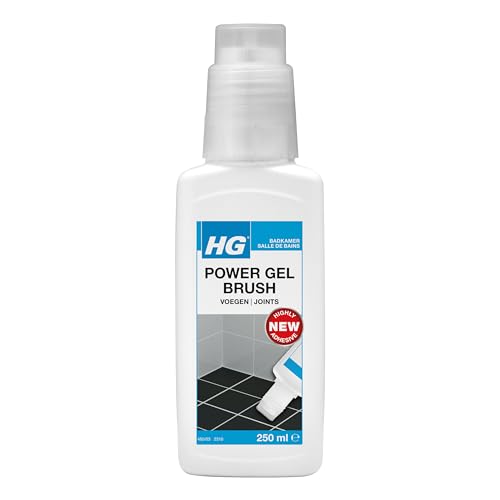 HG Power Gel Cepillos, Eliminador de lechada, Limpiador de baño, 250 ml, Reparador de color, Eliminador de lechada