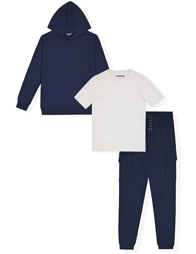 Image of TONY HAWK Boys Jogger Set 3-Piece Kids Clothing Outfit with Hoodie, Sweatpants & T-Shirt
