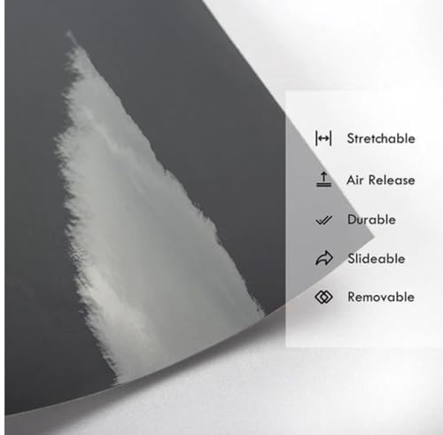 Image of WISDOM Nado Grey Glossy Vinyl Car Wrap Air Release, Self Adhesive, Vehicle wrap Sheet for Automotive Bike DIY Exterior Interior Decoration (NADO Grey Glossy, 20 Inch X 7 Feet)
