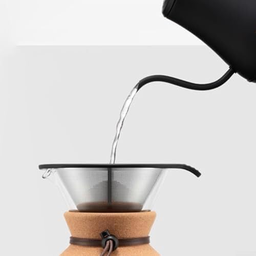 Honseadek Hervidor de café de acero inoxidable 304 para preparación casera, diseño ergonómico de boquilla larga, con opciones de tamaño de 250 ml, 350 ml, 400 ml (S-250 ml)