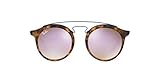 Ray-Ban RB4256 Polarized Round Sunglasses, Matte Havana/Mirror Gradient Lilac, 49 mm